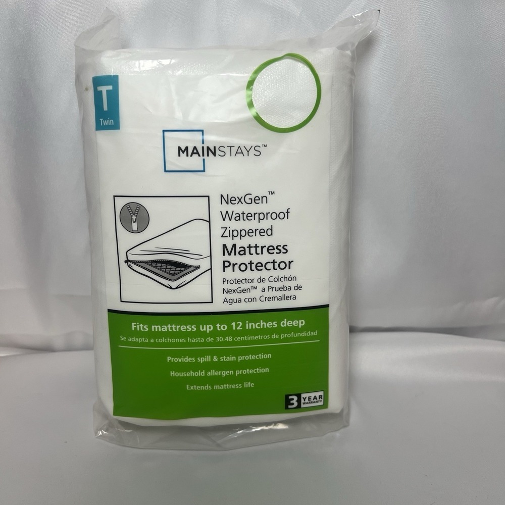 Mainstays NexGen Waterproof & Anti Allergen Fitted Mattress Protector, Twin